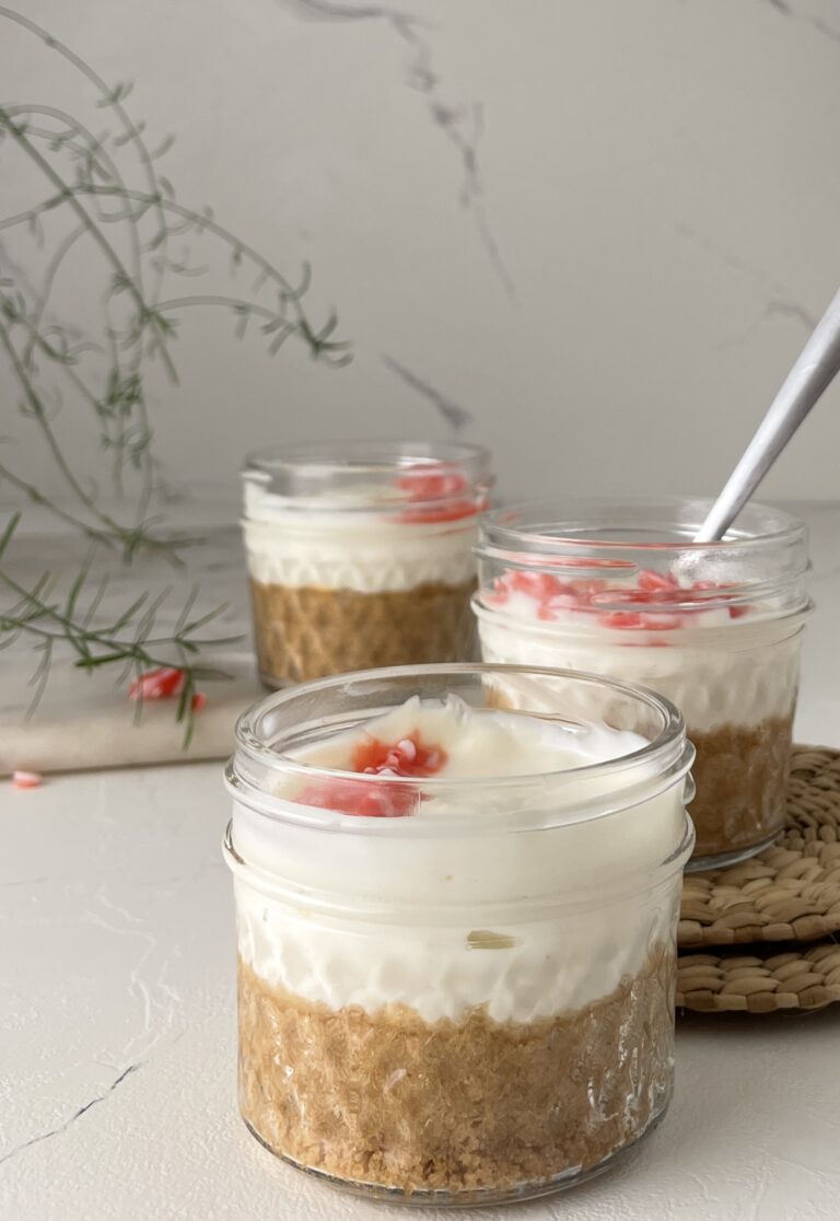 No Bake Candy Cane Cheesecake Jars