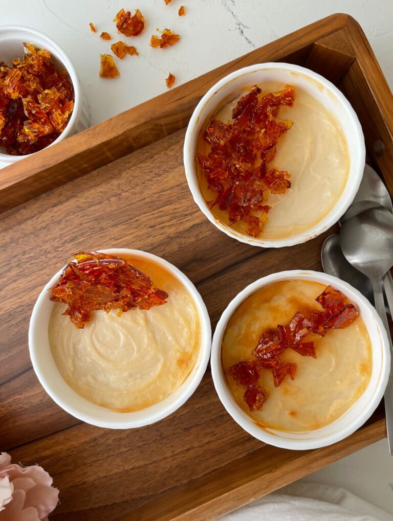 Baked Yogurt with Caramel Shards