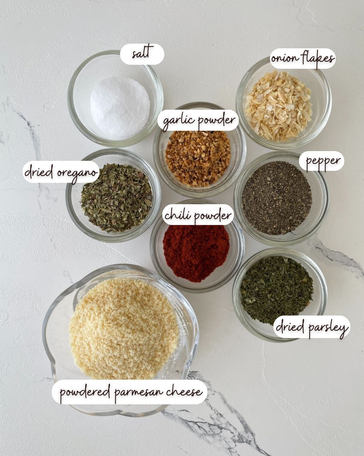 Ingredients of Homemade Garlic Bread Seasoning 1