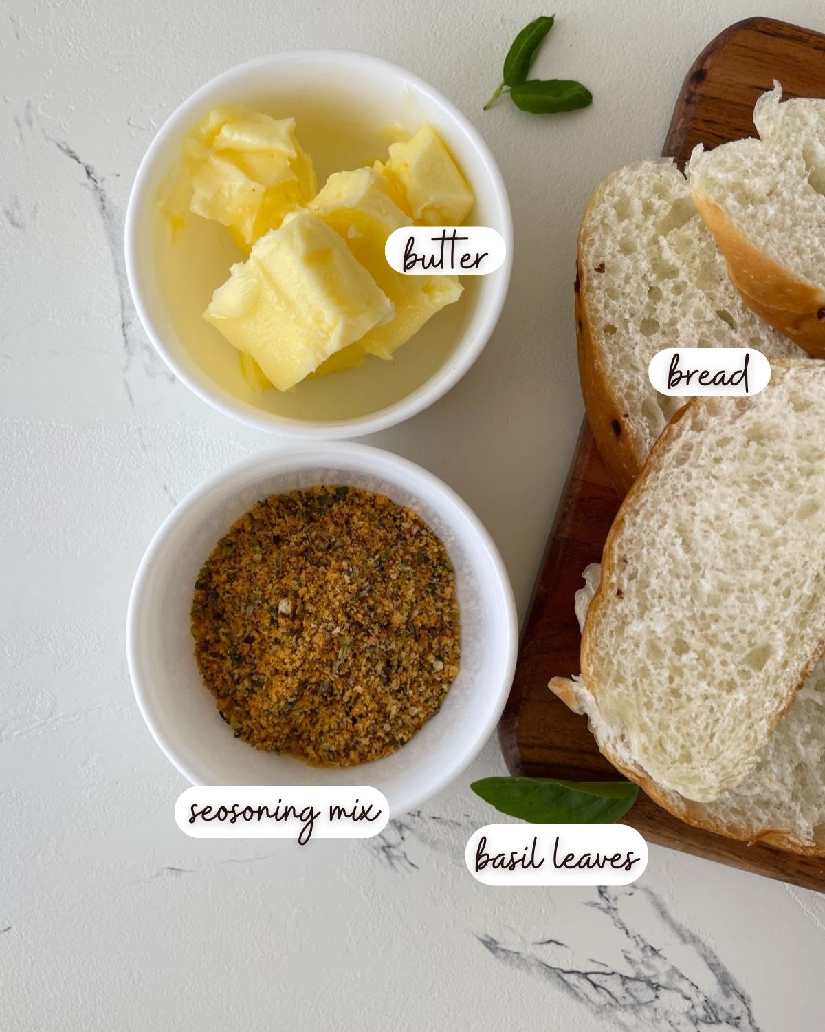 Ingredients of Homemade Garlic Bread Seasoning 2