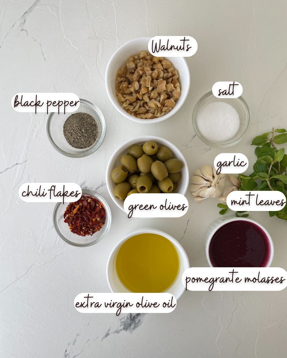 Ingredients of Zeytoon Parvardeh- Molasses Marinated Olives