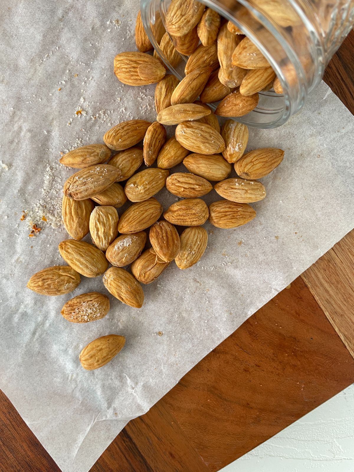 closeup of salt and vinegar almonds