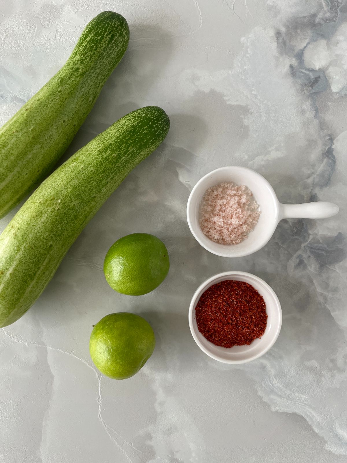 ingredients for the cucumber and tajin salad