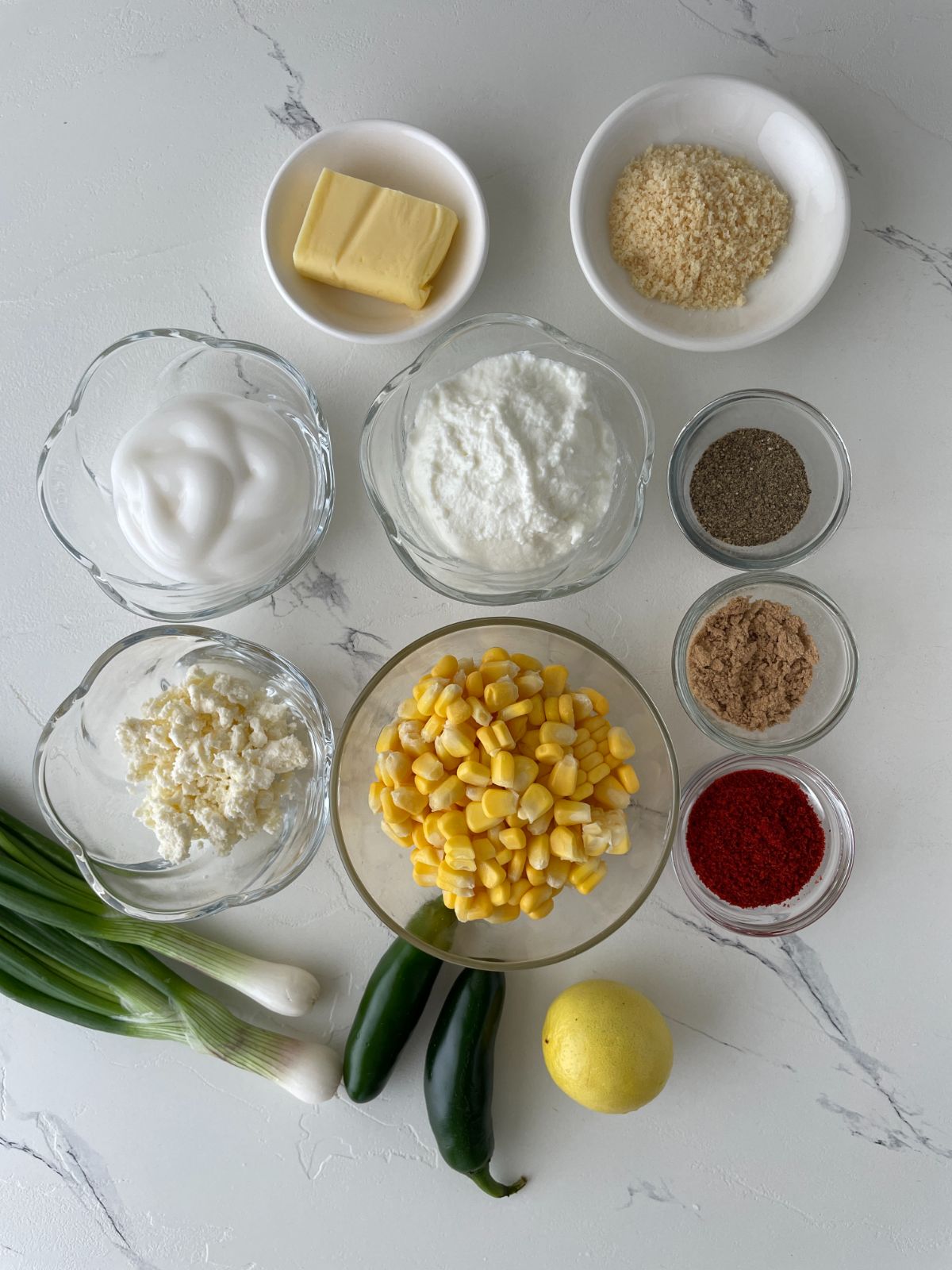 ingredients for the Elote casserole
