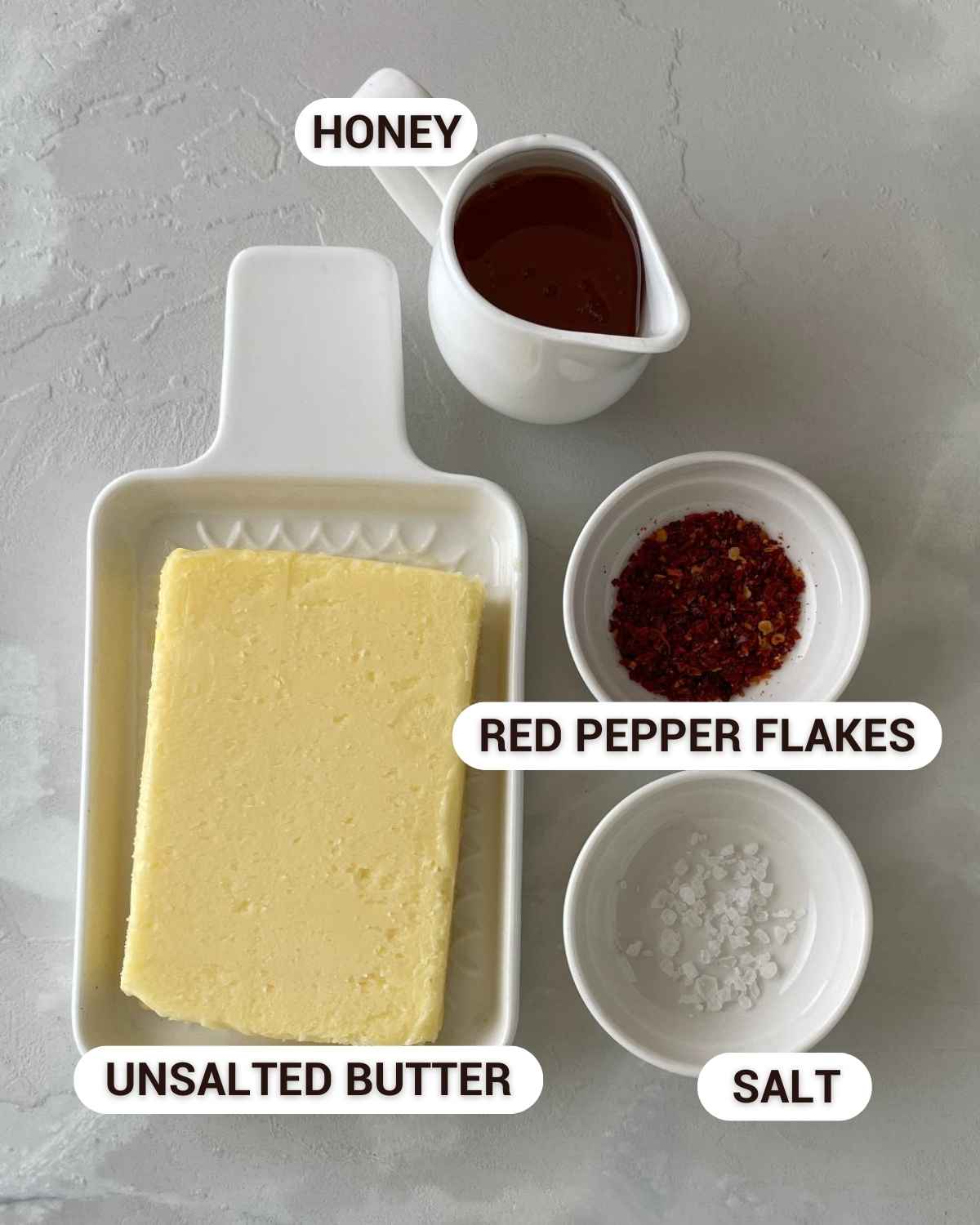ingredients for the hot honey butter