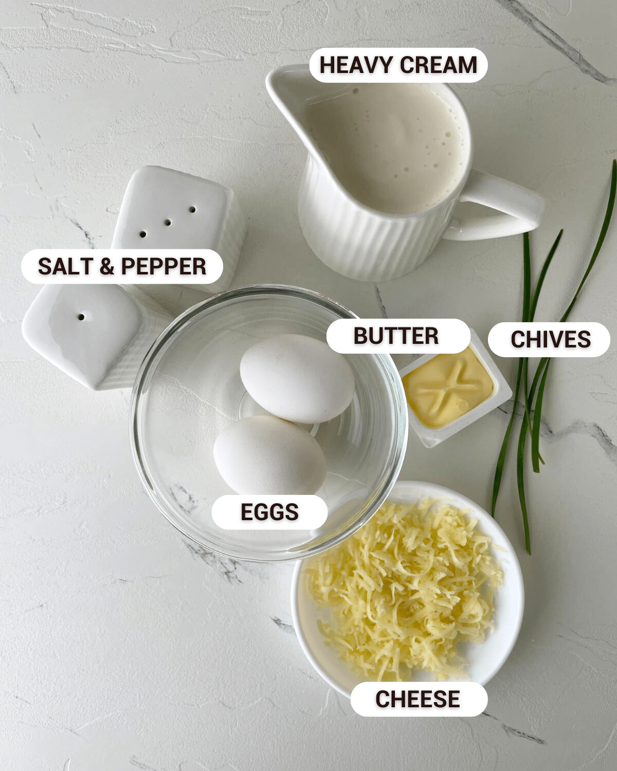 ingredients for the French baked eggs