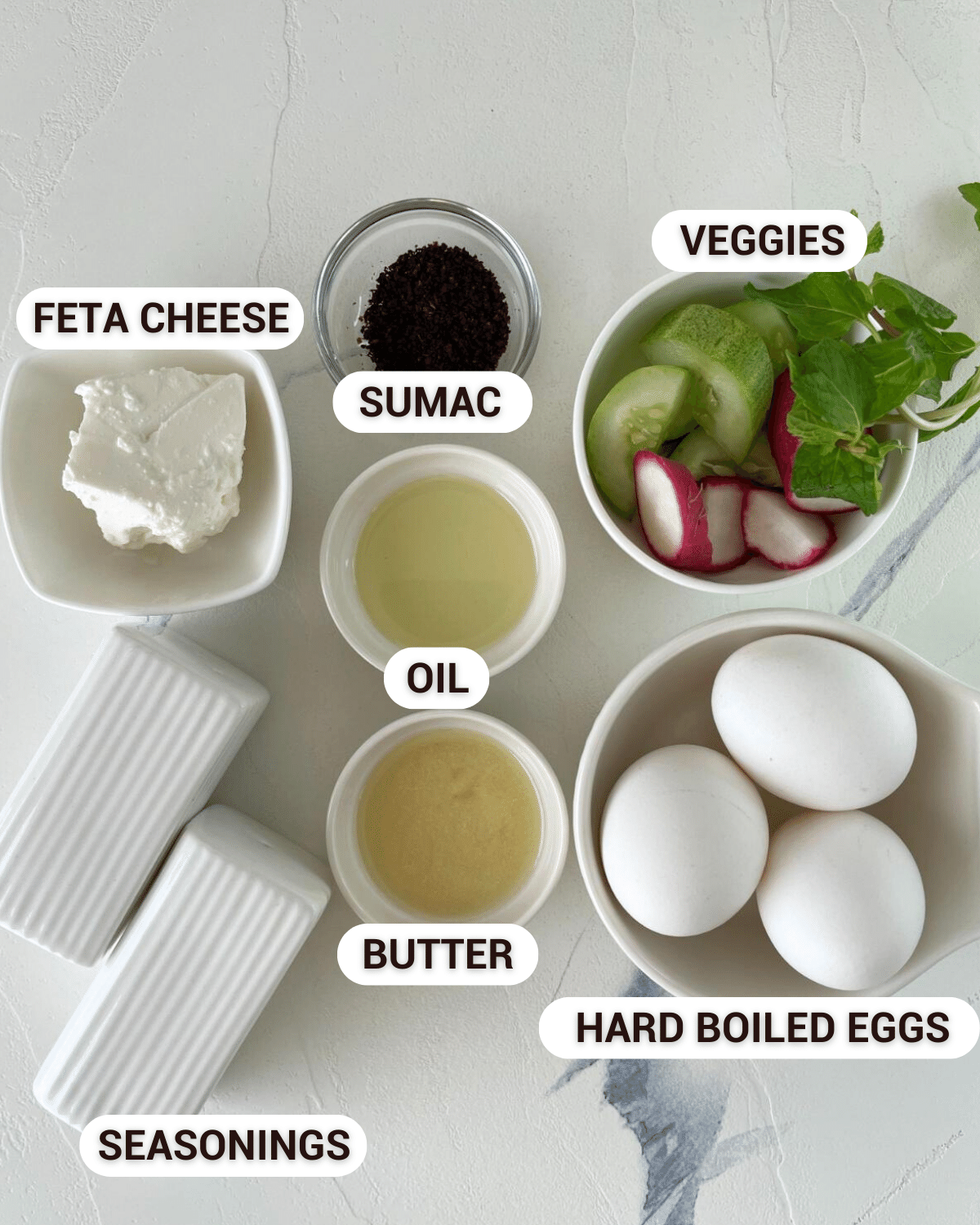 ingredients for the Egyptian fried boiled eggs
