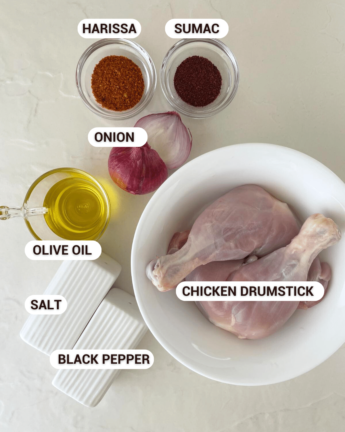 ingredients for sumac chicken