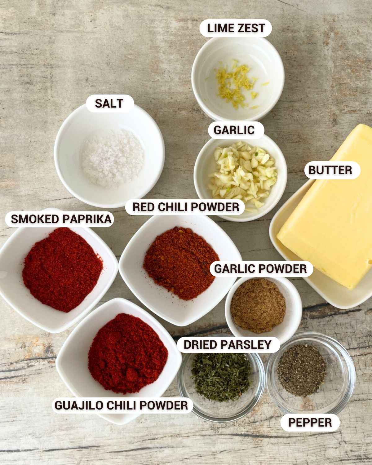 ingredients for the cajun butter