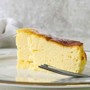 soft and fluffy greek yogurt cake on a plate