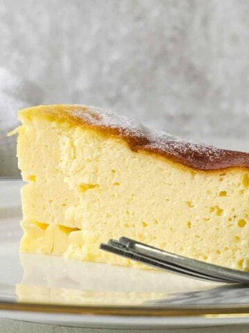 soft and fluffy greek yogurt cake on a plate