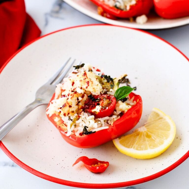 Cheesy Rice Stuffed Peppers