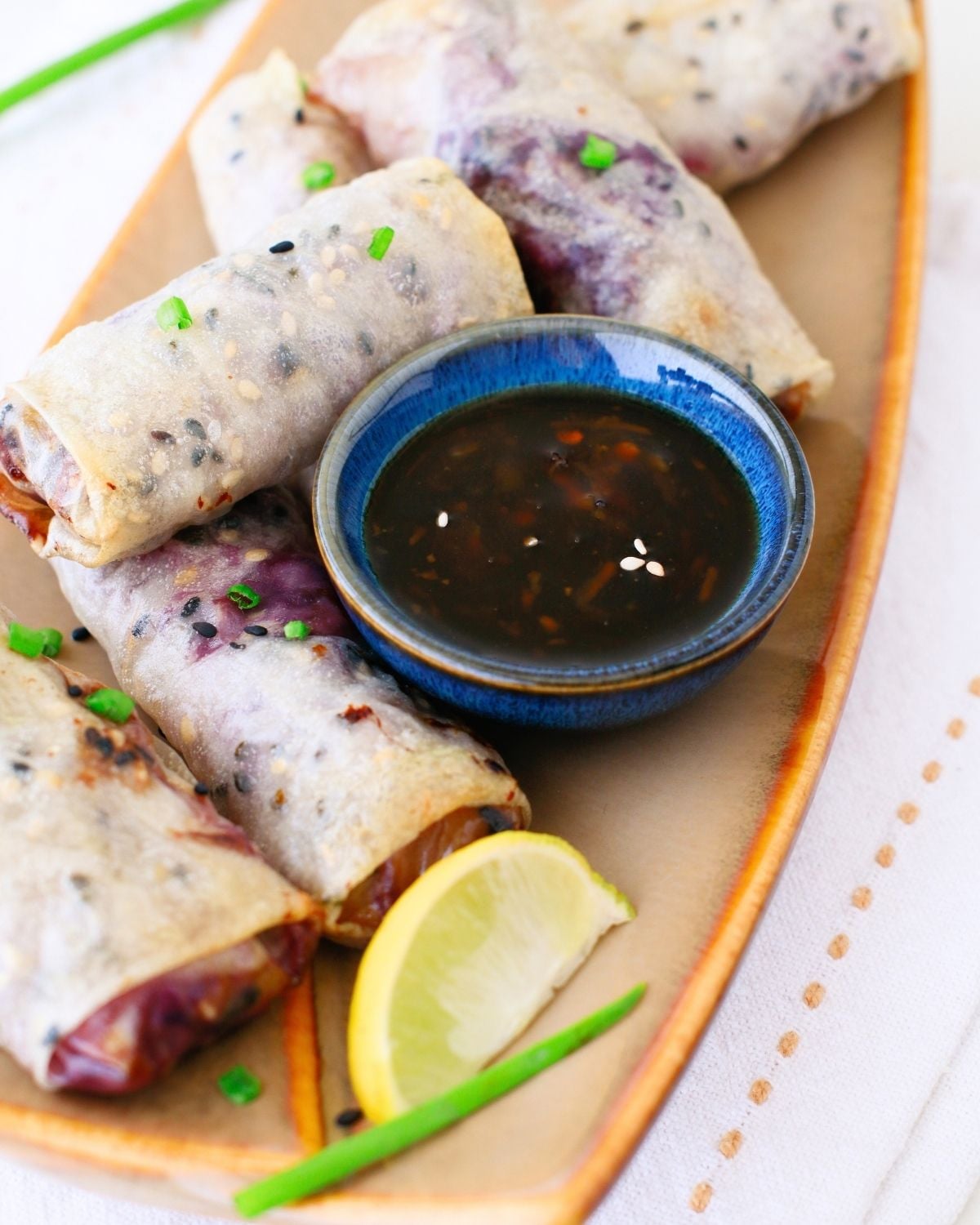Cooked chicken rice paper dumplings